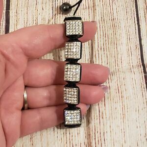 3 for $25 Adjustable Bracelet Black and Diamond Square Pieces